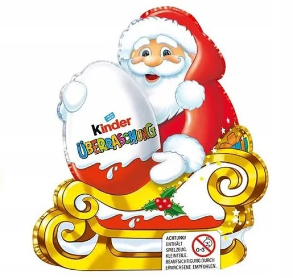 Шоколадна Фігурка Кіндер сюрприз Санта Kinder Surprise Blue з іграшкою всередині з молочного шоколаду сюрпрайз Санта 75г - 2