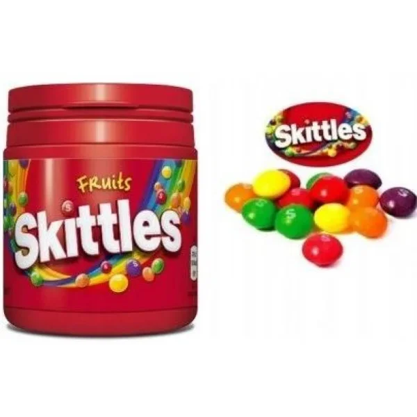 Драже шоколадне Skittles Fruits Chocolate Фруктові з різнобарвним покриттям Баночка 125г - 1