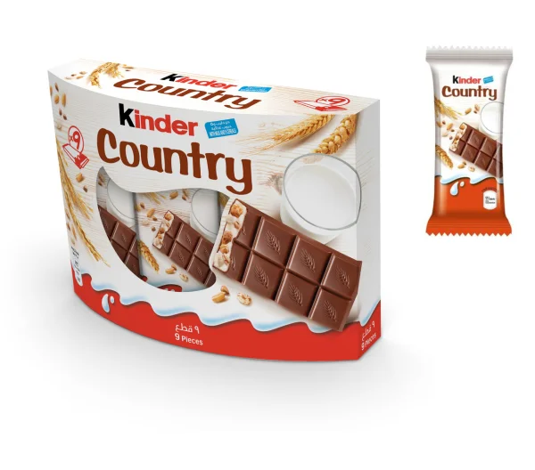 Шоколадні батончики з Злаками Kinder Country Кіндер Кантрі з молочним кремом 9шт 215г - 1
