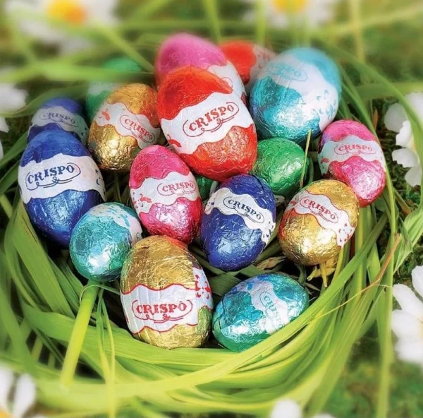 Яйця Шоколадні Великодні Confetti Crispo Ovetti di Faraona crema Nocciola Кріспо Оветті Пасхальні в фользі Асорті Пакет 30шт 850г - 2