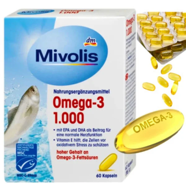 Вітамінний комплекс DM Mivolis Omega-3 Міволіс Омега-3 в капсулах 60шт 1000мг - 2