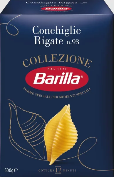 Макарони Кончіглі №93 Barilla Conchiglie Rigate Collezione Al Dente Барілла Паста Ракушки Великі Швидке приготування 500г - 2