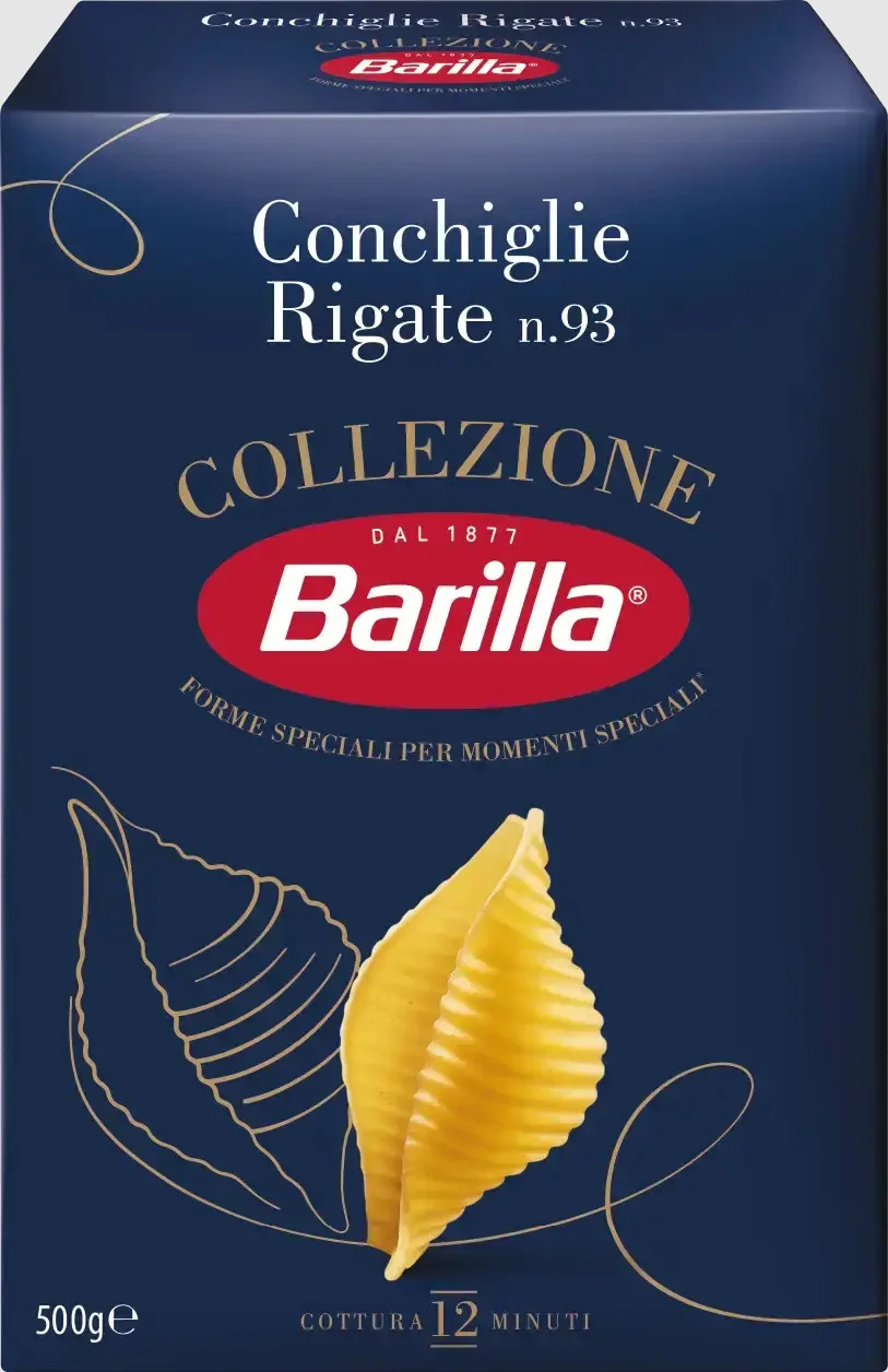 Макарони Кончіглі №93 Barilla Conchiglie Rigate Collezione Al Dente Барілла Паста Ракушки Великі Швидке приготування 500г
