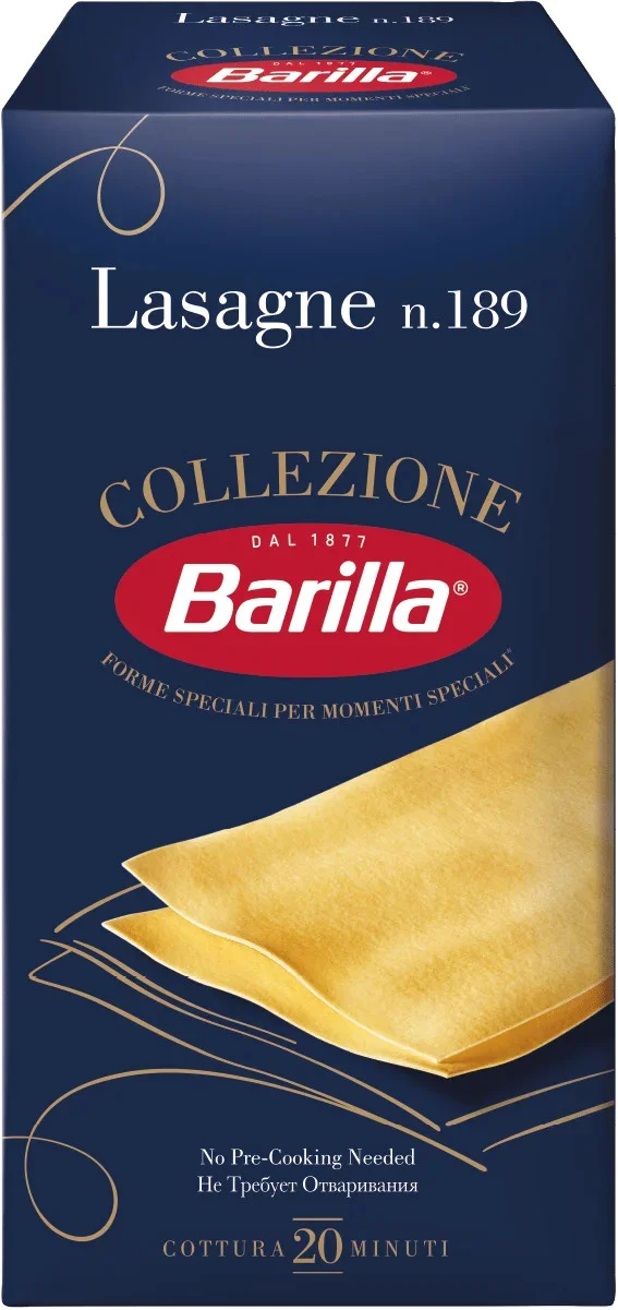 Макарони Лазанья №189 Barilla Collezione Lasagne Барілла Паста широки листи Тіста Колекція Швидке приготування 500г