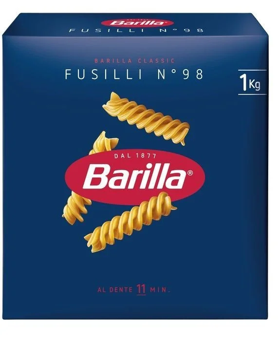 Макарони Спіральки №98 Barilla Fusilli Classic Pasta Al Dente Барілла Фузілі Паста яєчні Вищого гатунку Швидке приготування 1000г