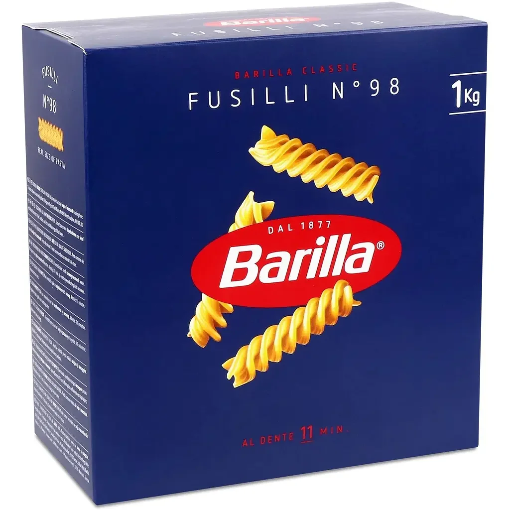 Макарони Фузіллі №98 Barilla Fusilli Al Dente Барілла Паста Спіральні трубочки Великі Швидке приготування 1000г