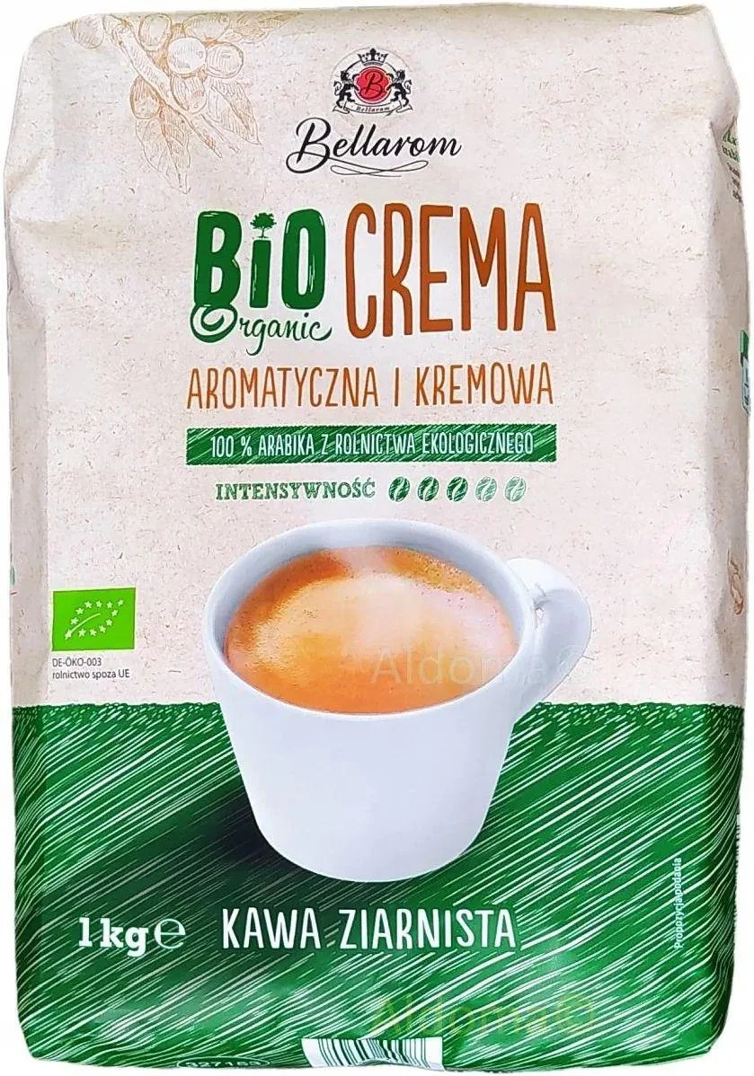Кава в зернах Bellarom Bio Organic Crema Caffe Aromatic Kremowa 100% Arabica Беларом Біо Ароматна та Кремова Арабіка 1кг