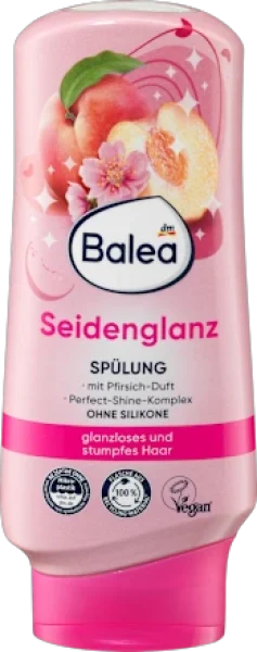 Кондиціонер ополіскувач Balea Seidenglanz Spülung Perfect Shine Komplex Балеа шовковий Блиск для тьмяного волосся Плюмерія 300мл - 2