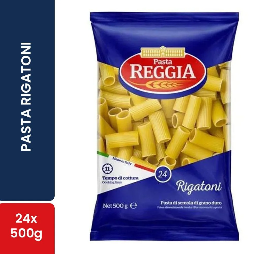 Макарони Рігатони Pasta Reggia №24 Rigatoni Реджія Паста Макарони товсті Трубочки Пшеничні Тверді сорти 500г