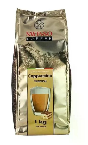 Капучіно розчинний Swisso cappuchino Tiramisu Instant KaffeeGetrank Coffee Свіссо крем Тірамісу 80порцій Пакет 1кг - 1