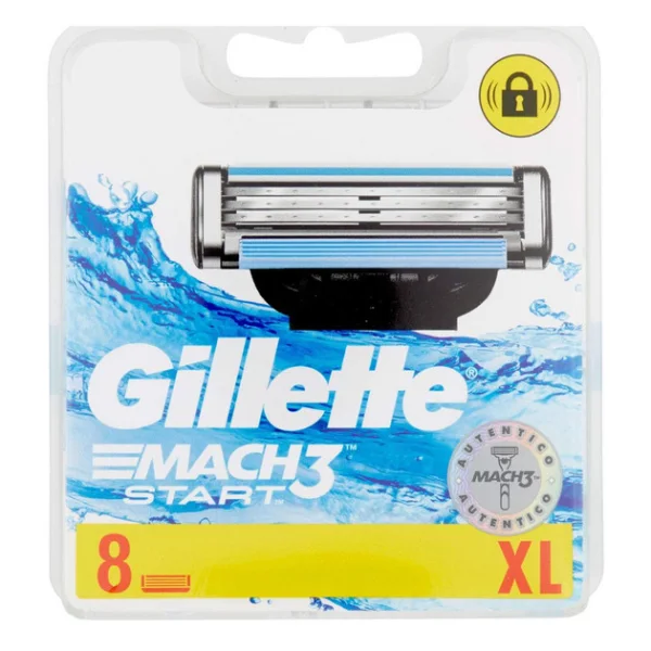 Касети Леза змінні Бритви для гоління Чоловічі Gillette Mach3 Start Cartrige Джілет Картріджі Змащувальна змужка 3леза 8шт - 1
