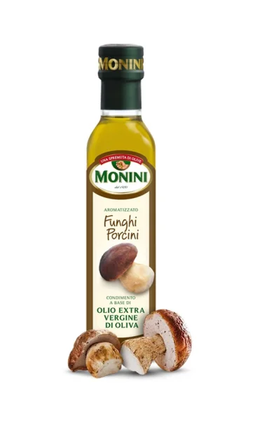 Оливкова олія Ароматизована приправа Monini Funghi Porcini Extra Vergine Olio di Oliva Моніні холодний віджим Білі Гриби 250мл - 1