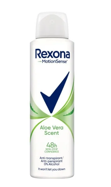 Жіночий аерозольний Антиперспірант Спрей Rexona Aloe Vera Scent 48h Dry Protection Рексона аромат Алое Вера 150мл - 1
