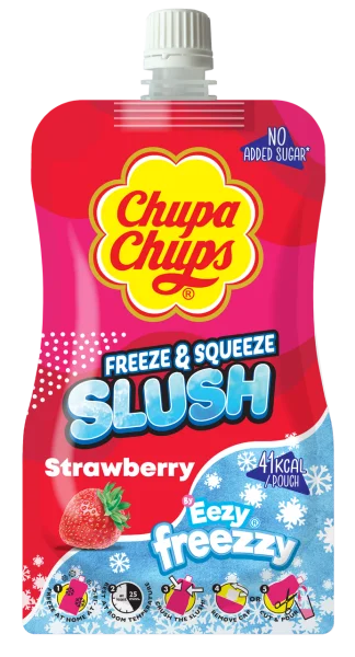 Морозиво з льоду Фруктове Chupa Chups Slush Freeze&Squeeze Strawberry Flavours Чупа Чупс Заморозь та Стисни сік Полуниці 250мл - 2