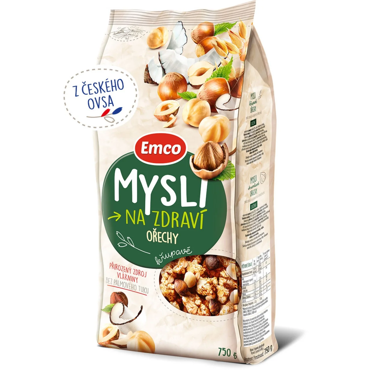 Мюслі Emco Mysli Na zdravi Ořechy Емко вівсяні Пластівці суміш Злаків та Горіхів 750г
