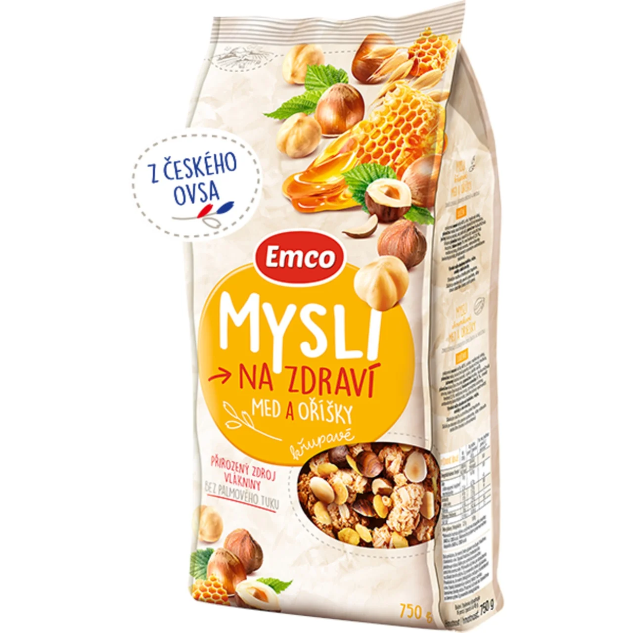 Мюслі Emco Mysli Na zdravi Medové s ořechy Емко вівсяні Пластівці суміш Злаків та Горіхів з Медом 750г