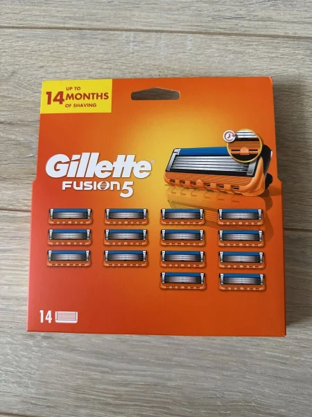 Касети Леза змінні Бритви Чоловічі Gillette Fusion5 Cartrige Джілет Фьюжн5 Картріджі одноразові Змащувальна змужка 5лез 14шт - 2