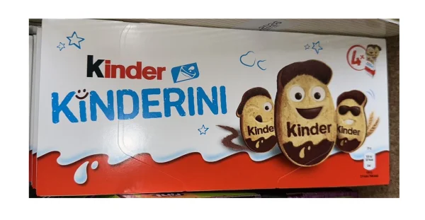 Печиво Веселі Герої Kinder Kinderini 4x Кіндер Кіндеріні пісочне з какао-молочним кремом 4шт Коробка 100г - 2