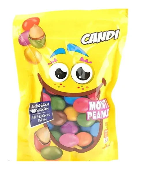Шоколадне Драже Арахіс в різнокольоровій Глазурі Candi Mimi Monti peanut Кенді цукерки Мімі ЗІП пакет 240г - 1
