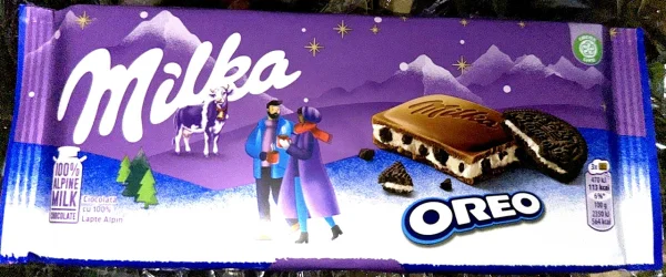 Шоколад плитка Milka Oreo Chocolate Classic Мілка сендвіч молочний шоколад з Орео 92г - 2
