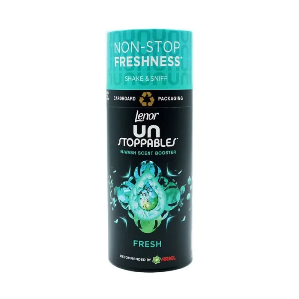 Ароматизатор для прання білизни в гранулах Lenor Unstoppables Fresh Shake&Sniff Ленор Фреш Альпійська свіжість Туба 160г - 1