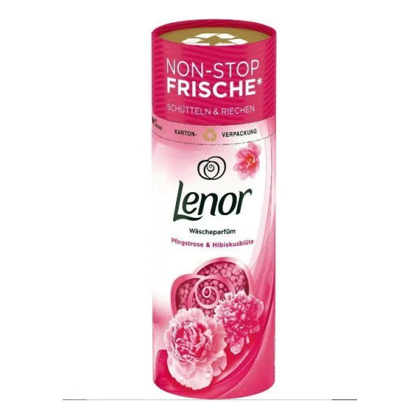 Ароматизатор для прання білизни в гранулах Lenor Unstoppables Schutteln&Riechen Pfingstrose Ленор Півонія Гібіскус Туба 160г - 1