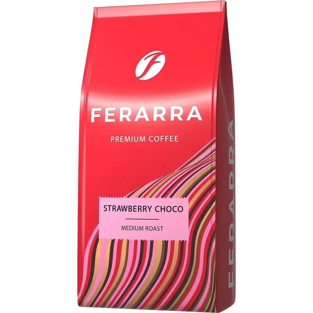 Кава в зернах Ferarra Strawberry Choco Medium Roast Premium Coffee Ферара 100% Арабіка аромат Полуничний шоколад Пакет 1000г