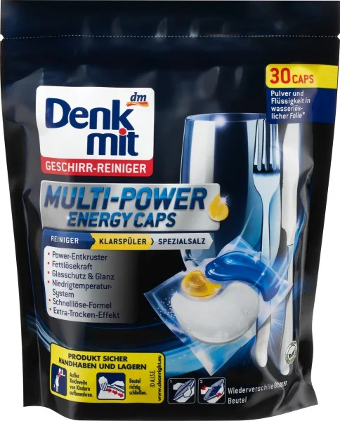 Капсули для посудомийної машини Denkmit Multi-Power Energy 30шт - 1