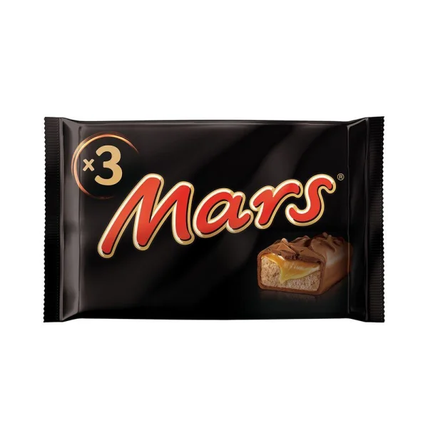 Набір Шоколадні батончики Mars Snacksize Bars 3x Multipack Nougat Caramel Марс молочний шоколад з карамеллю та нугою 3шт 135г - 1
