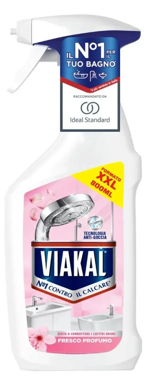 Спрей проти накипу та бруду Антибактеріальний Viakal Contro il Calcare Ambi Pur Fresco Profumo Віакал Свіжий аромат 800мл