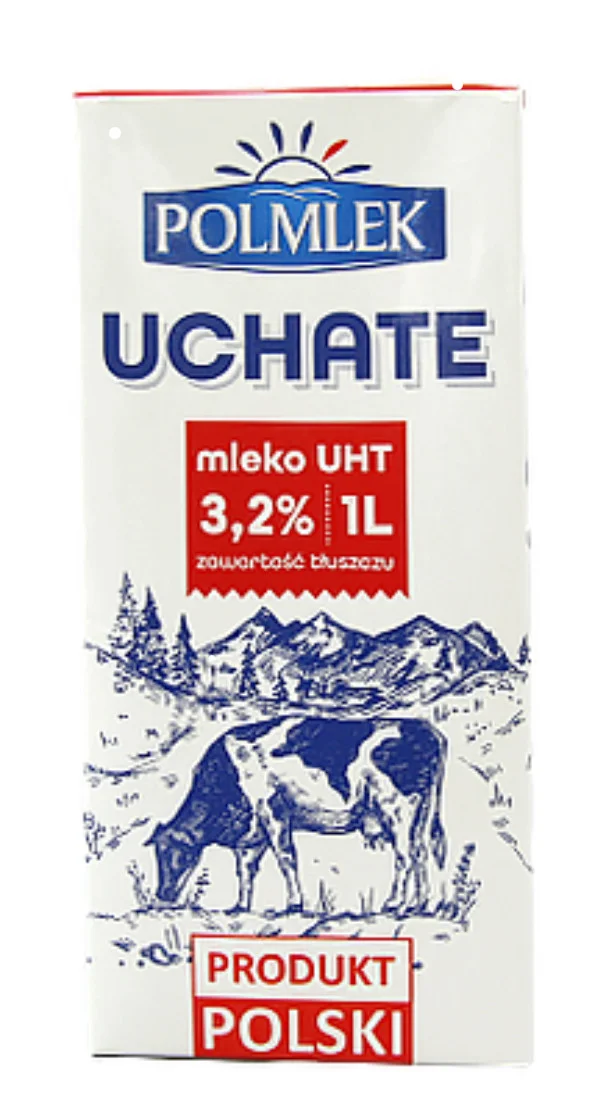 Молоко коровяче Ультрапастеризоване PolMlek Uhate UHT 3% Полмлек Ухате Тетрапак 1000мл