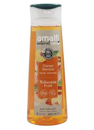 Шампунь для Волосся щоденний Amalfi Natural Care Melocoton Peach 96% Origen Амалфі зволоження та блиск Персик 400мл