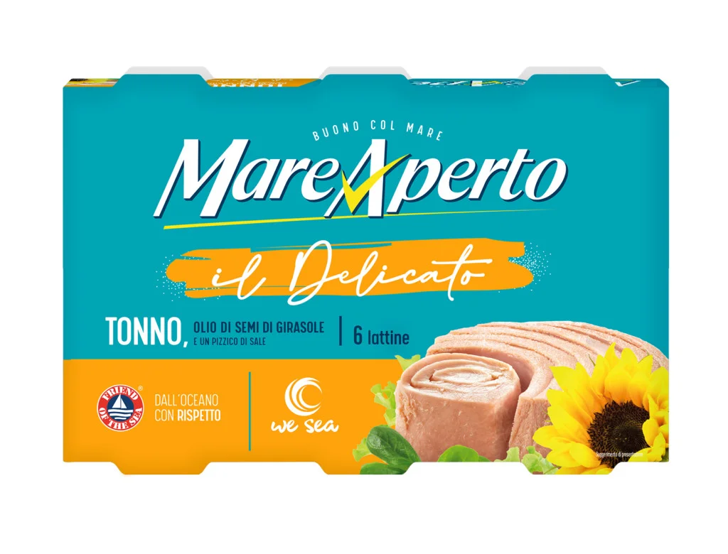 Набір Тунець шматочки Mare Aperto il Delicato Tonno olio Girasole Маре Аперто в соняшниковій олії жб Баночки 6шт 420г
