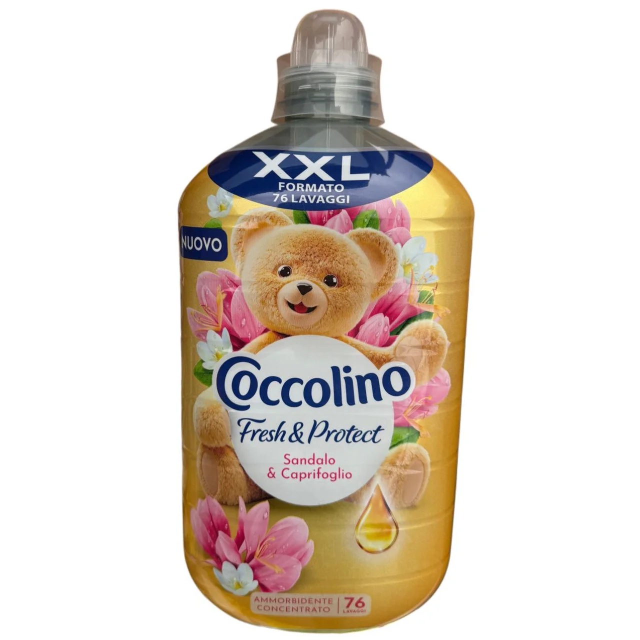 Ополіскувач Кондиціонер для білизни Coccolino Fresh&Protect XXL Sandalo&Caprifoglio Коколіно Свіжість Сандал 76прань 1750мл