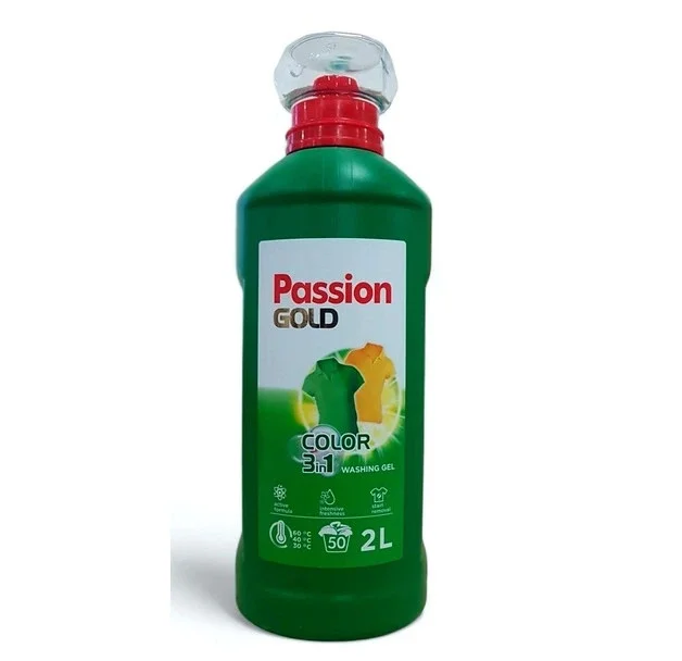 Гель для прання Кольорових речей Passion Gold Color Colorwaschmittel Professional 3in1 Пашен Голд 50прань ковпачок Дозатор 2000мл