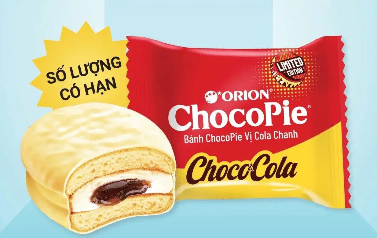 Печиво сендвіч Крем та Кола Orion ChocoPie Choco&Cola Limited Оріон ШокоПай бісквітне з вершковим кремом Коробка 12шт 360г