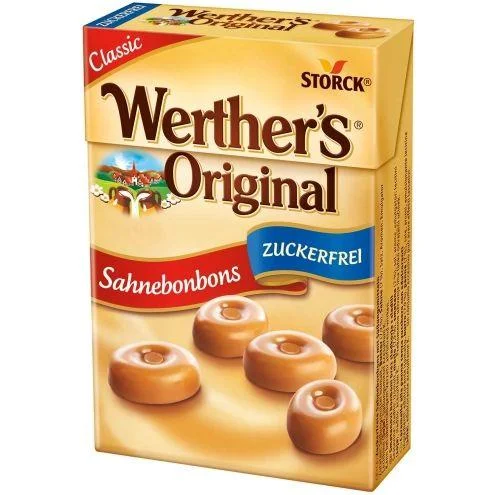 Карамельки молочні без Цукру Storck Werthers Original Mini SahneBonbons Sugar Free Classic Вертерс класичні міні-Коробка 42г