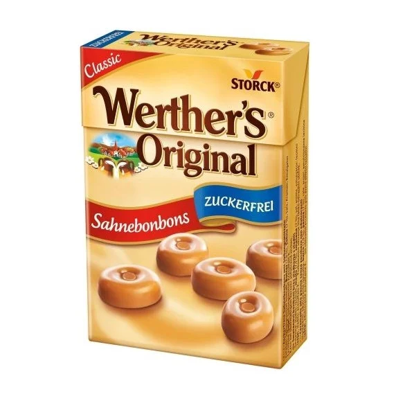 Карамельки молочні без Цукру Storck Werthers Original Mini SahneBonbons Sugar Free Classic Вертерс класичні міні-Коробка 42г