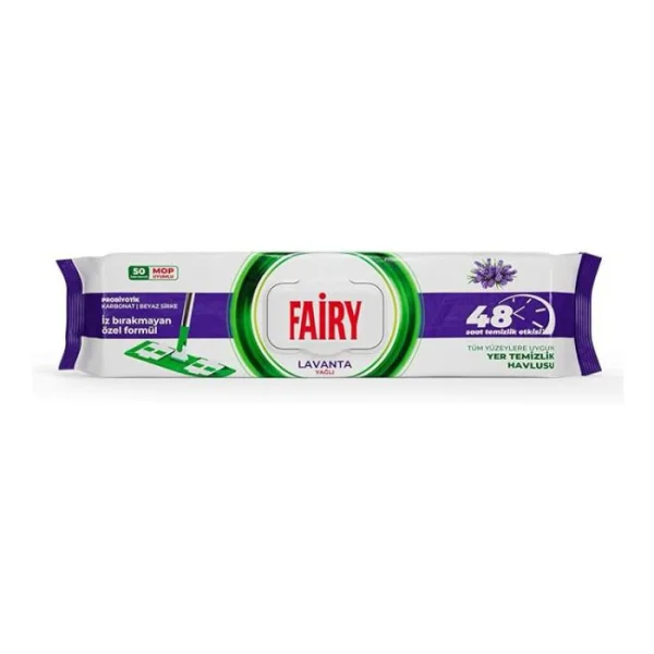 Серветки для миття Підлоги під швабру Моп-систем Fairy Wipes Probiyotik Karbonat Lavanta MOP 48H Фейрі Софт клін оцет з содою 50шт - 1