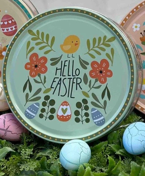 Печиво Cвяткове Jacobsens Bakery Happy Easter Hello Tiny Chicken Mix Якобсенс мікс з шоколадною крихтою жб Бокс 400г