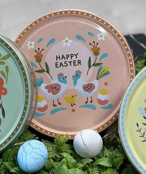 Печиво Cвяткове Jacobsens Bakery Happy Easter Chicken Friends Mix Якобсенс мікс з шоколадною крихтою жб Бокс 400г