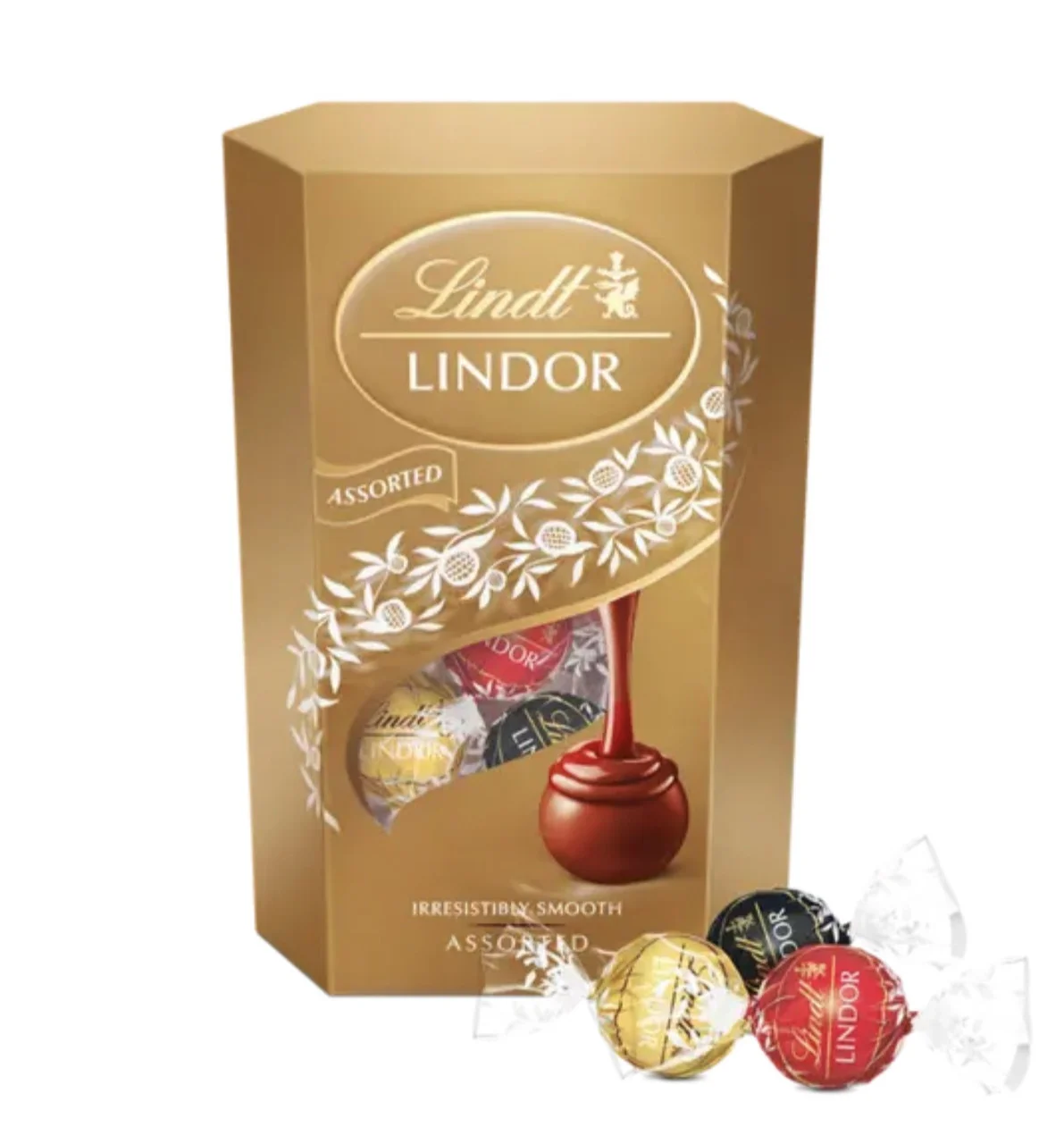 Цукерки шоколадні кульки Асорті Lindt Lindor Assorted Chocolate Irresistibly smooth Ліндт Ліндор в обгортках 4 види Коробка 200г