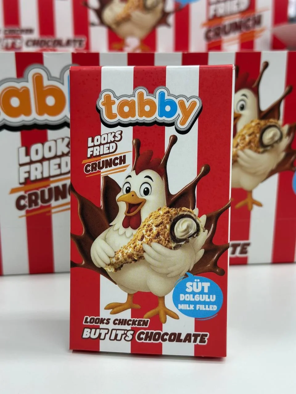 Шоколад у формі Смажених Курячих Ніжок KFC Tabby Looks Fried Crunch Chicken Chocolate у стилі КФС хрумкі Стегенця Коробка 50г
