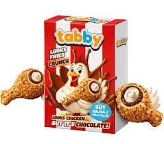 Шоколад у формі Смажених Курячих Ніжок KFC Tabby Looks Fried Crunch Chicken Chocolate у стилі КФС хрумкі Стегенця Коробка 50г