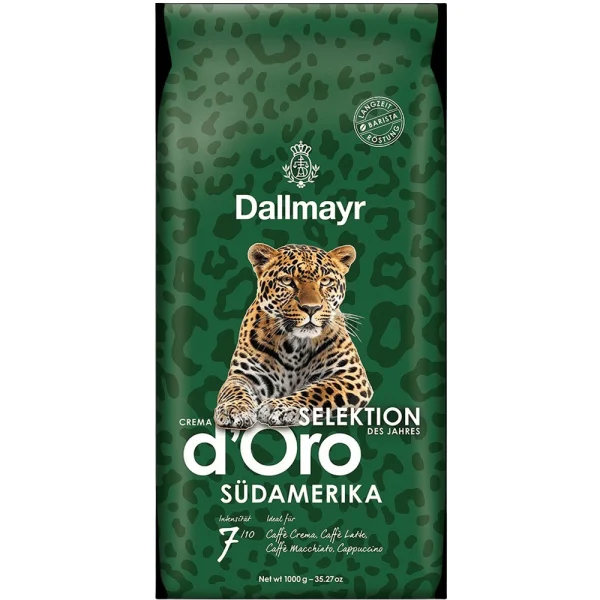 Кава в зернах Dallmayr Crema d’Oro Selektion des Jahres Südamerika Blend 7strong Делмайер Купаж Арабіки Пакет 1000г - 1