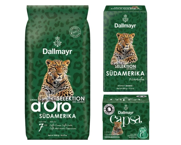 Кава в зернах Dallmayr Crema d’Oro Selektion des Jahres Südamerika Blend 7strong Делмайер Купаж Арабіки Пакет 1000г - 2