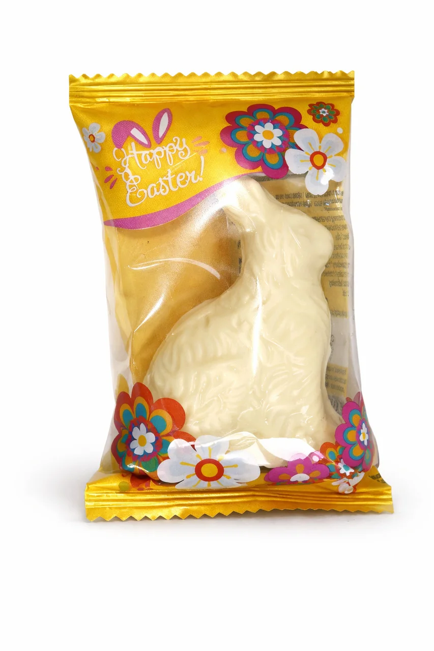 Міні-фігурка Зайчик Великодній Adikam Happy Easter Wielkanocny zajac Figurka z bialej szekoladu з білого Шоколаду Пакет 35г