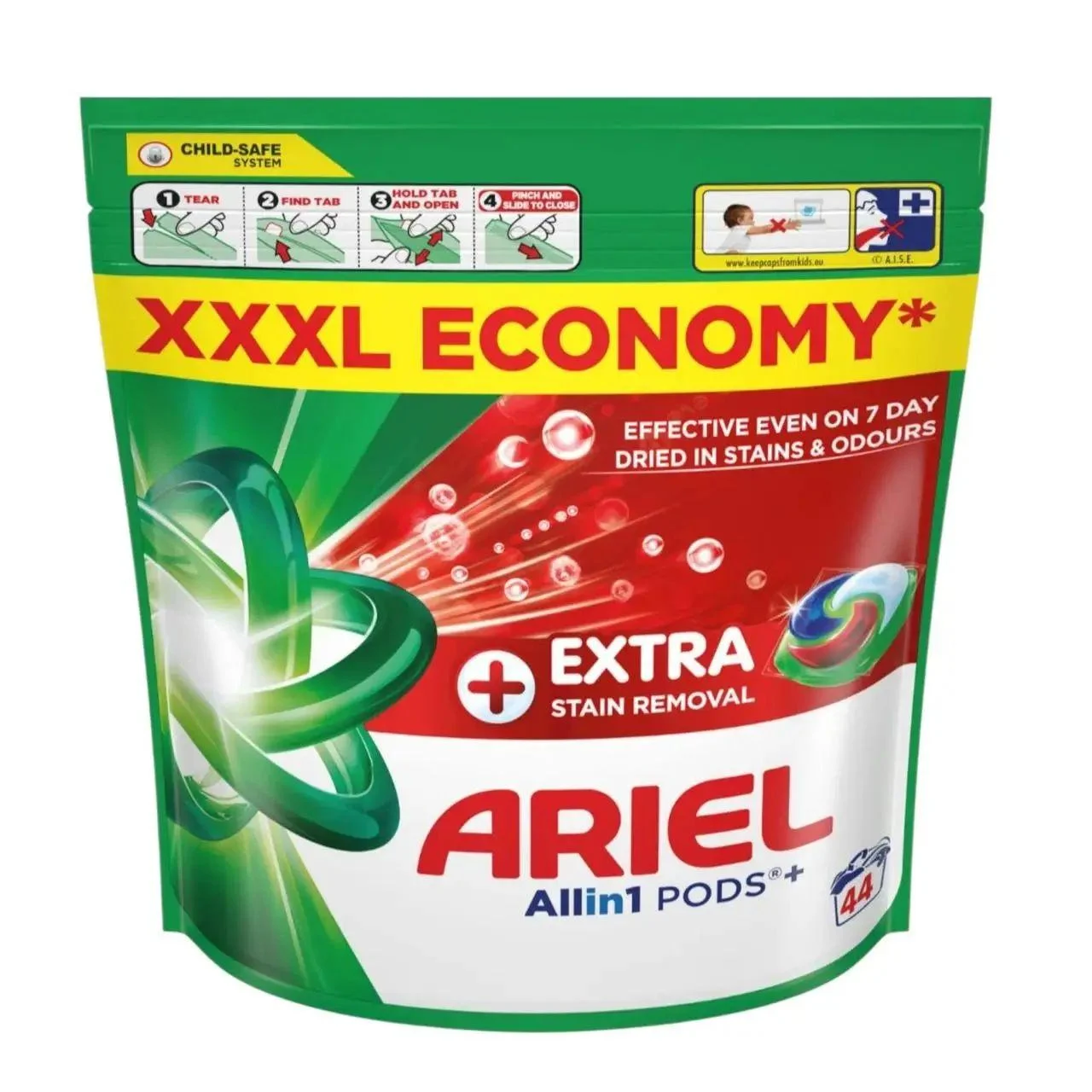 Капсули для прання 4в1 Універсальні Ariel Pods+ All-in-1 Extra Stain Removal Арієль Екстра Сила Виведення плям 44шт