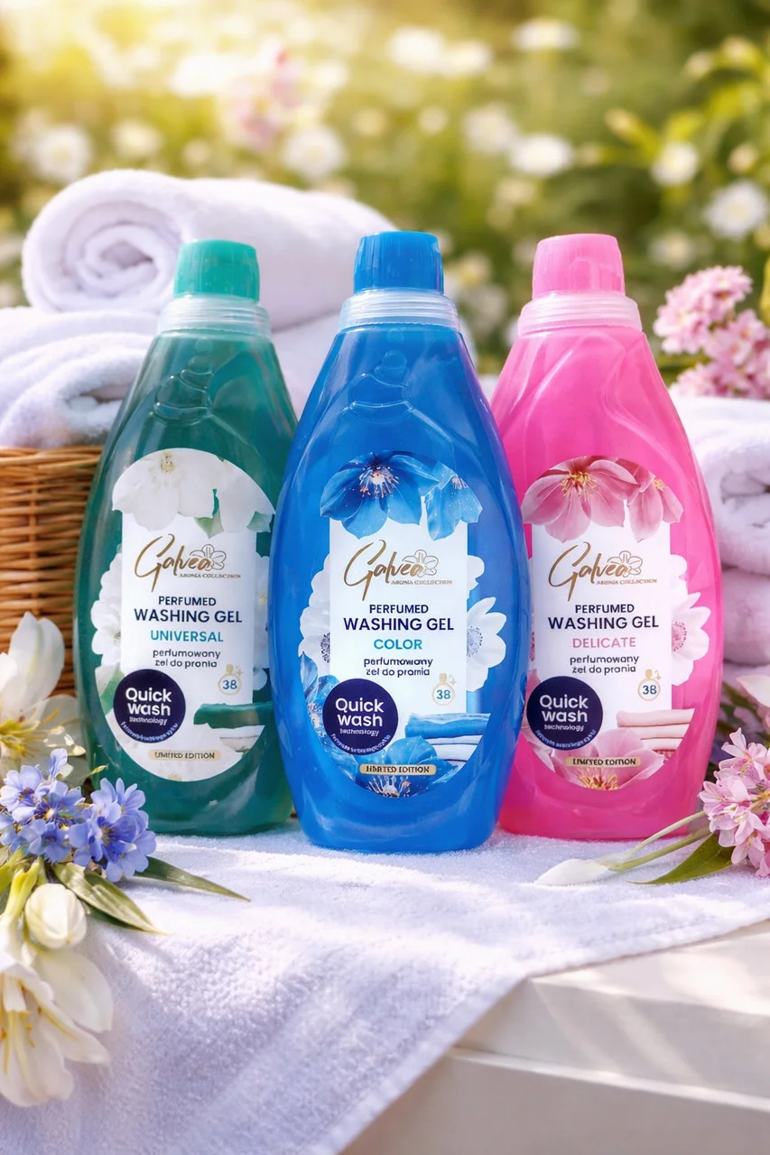 Гель для прання Парфумований Galvea Perfumed Washing Gel Quick Wash Color Галвеа Швидке прання Кольор 38прань 1520мл