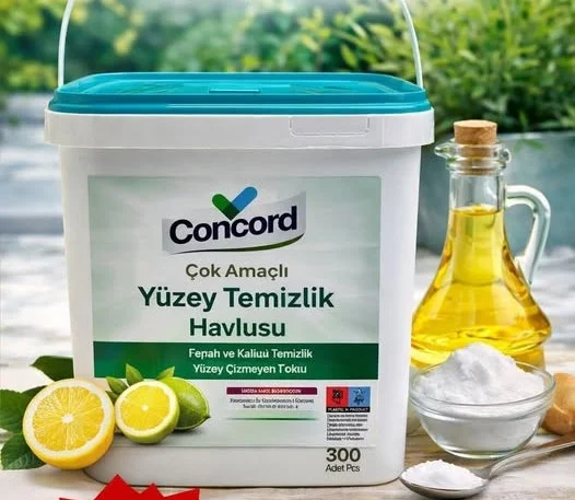Універсальні Серветки для прибирання Concord Cok Amacli Yuzey Temizlik Havlusu Конкорд Вологі Оцет та Сода Відро 300шт